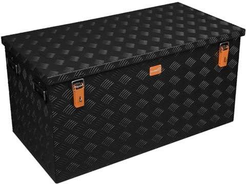 Alubox STRONG - BLACK EDITION ABX-R250 Aluminium Transportkiste aus 3mm Riffelblech 250 Liter in schwarz