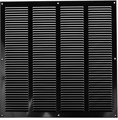 Grille d'aération pour noire de 40 cm x 40 cm - Couverture d'aération intérieure et extérieure - Applications de chauffage, de refroidissement et de ventilation. (400 x 400 mm, noir)