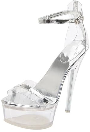 Levemolo Sandalias de Tacón Alto de Verano para Mujer Plataforma y Diseño Transparente de Pvc y Pu, Ideales para Fiestas y Uso en Interiores y Exteriores