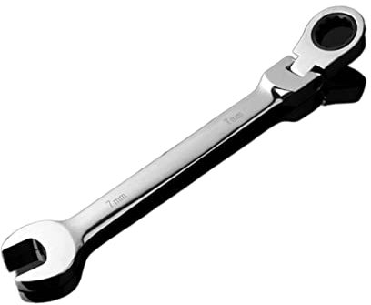 Juego de Llaves, Llave Combinada Trinquete Combinado de Cabeza Flexible Herramientas de Trinquete de Doble Uso (Color : 7mm)