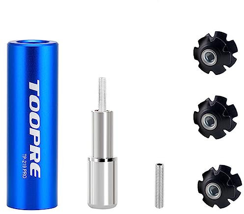 PETCHOR Fahrradgabel Sternmutter Einstellwerkzeug, MTB Sternmutter Werkzeug mit 2 Ersatz-Spezialschrauben und 3 Sternmuttern, blau (für 7/8 Zoll, 1 Zoll, 1-1/8 Zoll)