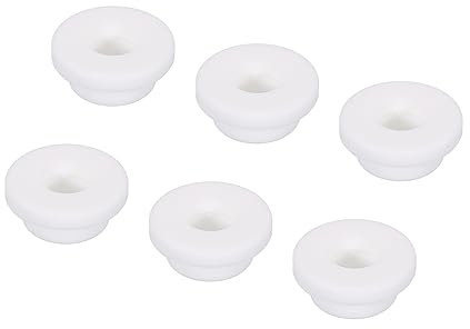 sourcing map 6Pcs T Type Rubber Grommet Mount Dia 25mm ID 15mm H 15mm Seal Protection Flexible Hole Plugs for Cable Pipe White