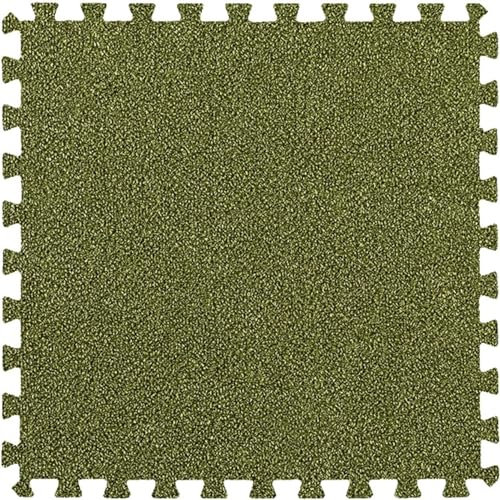 10 Stück Ineinandergreifende Mehrzweck-Teppichfliesen, Schaumstoff-Bodenmatte, Einfache Heimwerken Einbau, Zum Schutz Des Bodens, Wohnzimmer, Schlafzimmer,12x12 Zoll (Grün)