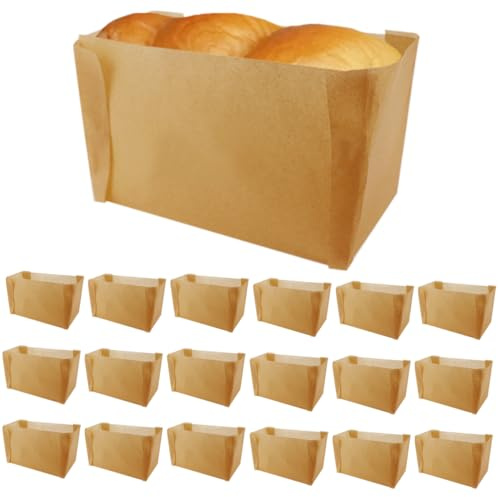 DOERDO - 50 moldes de papel antiadherentes para hornear pan de plátano, pan tostado, 7.5 x 4.9 x 3.7 pulgadas
