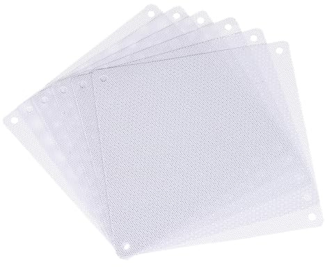 sourcing map 6PCS PC Dust Filter, 140x140mm PVC Computer Case Cooler Dustproof Mesh Cover Fan Grills for Computer Chassis Speakers, White