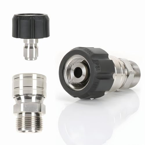 PLATEYTR 2 Stück Hochdruckreiniger Verbindungsstücke Hochleistungs-Schnellkupplung für Wasserschläuche & Quick-Adapter-Set für Ihren Hochdruckreiniger M22 3/8 Zoll Schnellverbinder