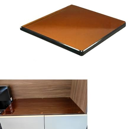 Glasplatte Tisch Sicherheitsglas Eckig, Glasplatte Braun Transparent, DIY Glastisch Tisch Glas Platte, für Esstisch, Couchtisch, Gartentisch, Schreibtisch, Funkenschutz, Kaminschutz(Size:50cmx50cm)