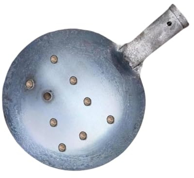 Gralara Outil de Fosse septique, cuillère d'égout, louche à Eau en Fer, louche en métal, pelles de tamisage pour pelouse, 17 cm avec Trou