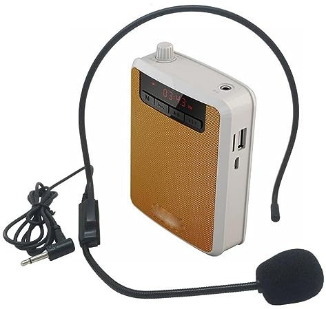 ZHCHAO Portable Voice Megaphone Amplifier Waist Band Clip Support FM Radio TF Speaker Power bank Tour Guides, Teachers(D)