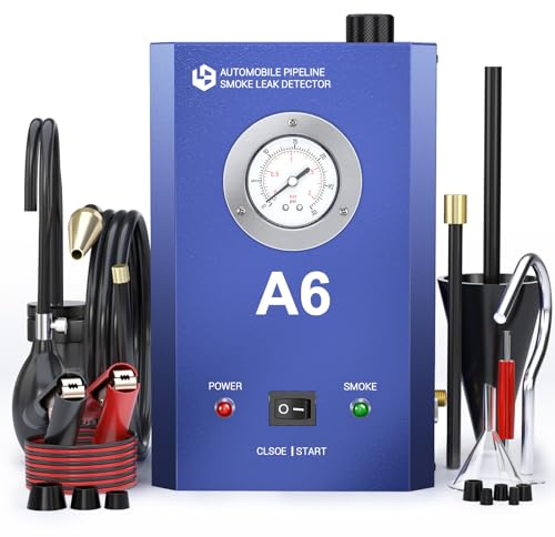 GODIAG A6 KFZ-Rauchprüfgerät mit Manometer & integrierter Luftpumpe Blau | 12V A6 Rauchprüfgerät mit Manometer: Dual-Modus findet schnell Vakuum-, EVAP- & Auspuff-Lecks an Auto & Motorrad.