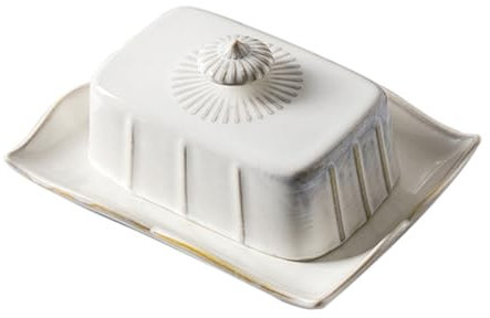 PRETYZOOM Caja De Mantequilla De Exquisita Mantequera Delicada Tapa Bandeja Para Postres y Galletas Para Servir Mantequilla La Mesa De Comidas