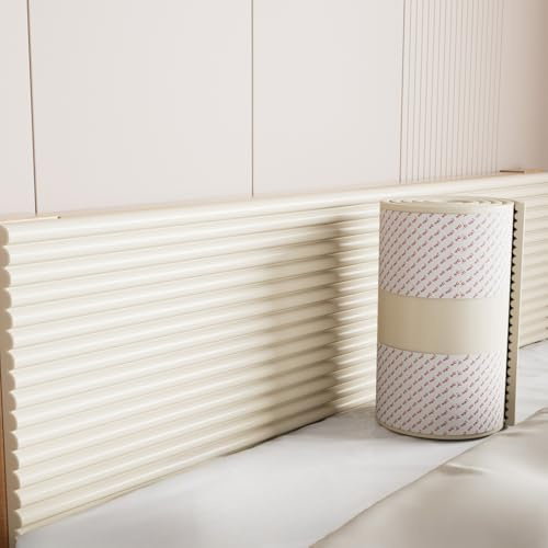 Wandkissen, Kissen Panel Wand 1.2cm Dick, Wandpolster Selbstklebend, Polsterpaneel Wand, Anti-Collision Wandpaneele, Bett Kopfteil Gepolstert für Schlafzimmer, Wandschutz(Beige,40 cm x 2 m 2pcs)