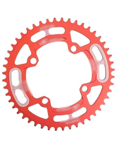 DLZFUDTY Kettenblatt,Fahrrad Kettenblatt Rundes Fahrradkettenblatt 104BCD 40 42 44 46 48 50 52 T MTB Mountainbike Kettenblatt 104 Bcd(40T,Red)