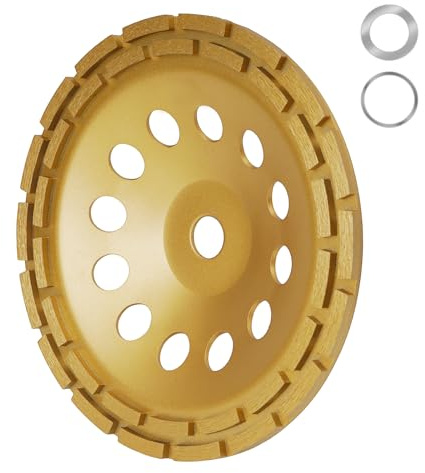 uyoyous Schleifscheibe 230mm x 22,23mm, 5.5mm Dick Doppelreihige Topfschleifer, Extra Speed Schleiftopf für Beton, Naturstein, Fliesenkleber und Granit