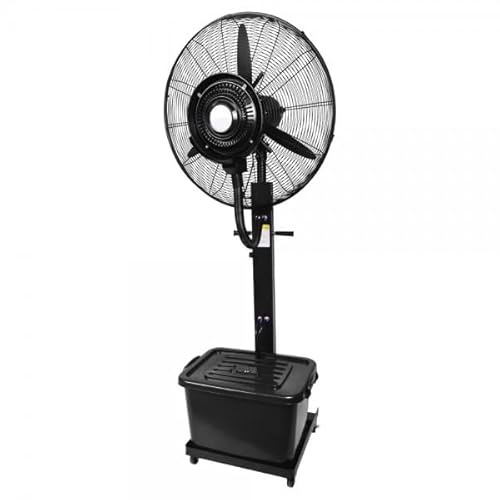 Bilake Ventilador Nebulizador Industrial | Depósito Humificador | Reduce la Temperatura | Con Ruedas | Oscilación Ajustables | Industrial, Exterior, Interior, Hogar, Comercio (Ø71cm | 42L | 240W)