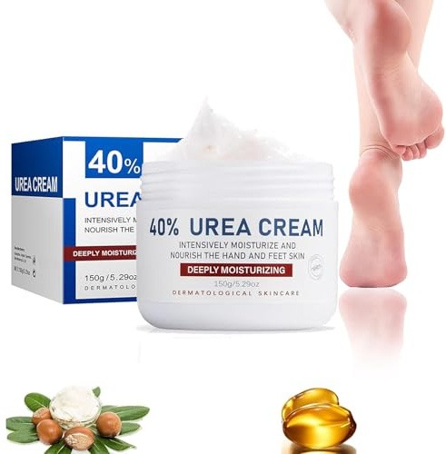 Crema Piedi Urea 40%, 150g Crema Talloni Screpolati, crema riparatrice per talloni screpolati, per piedi e mani, ammorbidisce, massima forza per la cura di mani, piedi