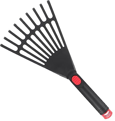 UKCOCO Rastrello Da Giardino Piccolo in Plastica Rastrello Portatile Per Foglie Per Giardinaggio Attrezzo Con Manico Per Pulizia Prati e Aiuole