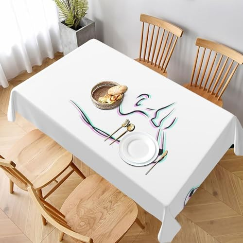 ESNAIUVCD Tovaglia con stampa fumatore, 152 x 228 cm, tessuto testurizzato resistente alle fuoriuscite, per interni ed esterni, per cene e celebrazioni