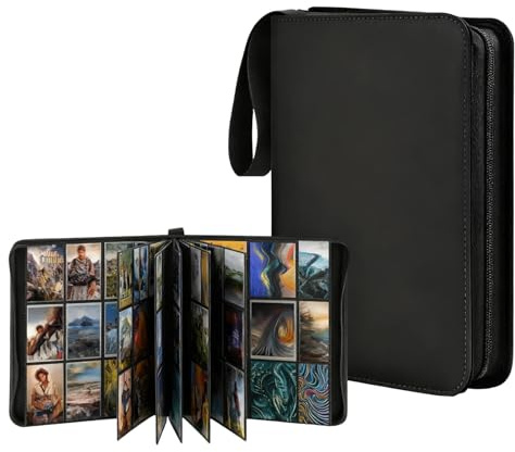 Álbum de para Cartas, 30 Páginas 540 Hojas, Álbum de Colección de Cartas 9 Bolsillos, Archivador para Carta Coleccionables, Album para Carta con Cremallera, para Sellos, Tarjetas de Visita