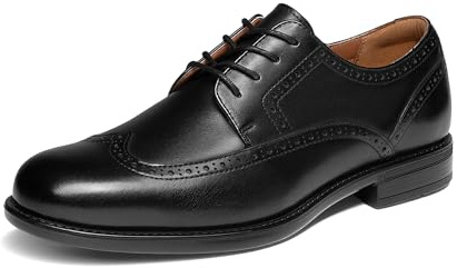 Bruno Marc Men's Brogue Wingtip Oxfords, Full Grain Leather Dress Shoes Flexible Forefoot for Work & Business Comfort Lightweight Lace Classic Formal Shoes,Size 13,Black,SBOX26008M