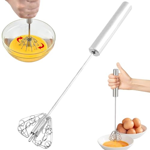 Batidor semiautomático de 14 pulgadas, práctico batidor manual de acero inoxidable, reutilizable para crema de mantequilla y harina, semiautomático