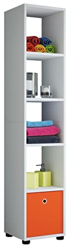 VCM Standregal 31x30x152 cm 5 Fächer Holzwerkstoff Bücherregal Deko | Stauraum für Bücher und Ordner - Wohnzimmer oder Büro - Bücherliebhaber - Für mehr Ordnung im Alltag