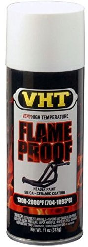 Vernis en spray VHT Flame Proof Blanc mat pour pots d'échappement moteurs haute température