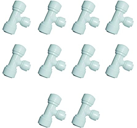 YZM Tee 3/8 to 1/4 to 3/8 OD tube Quick Connect fittings RO Water Filters (10pcs) …