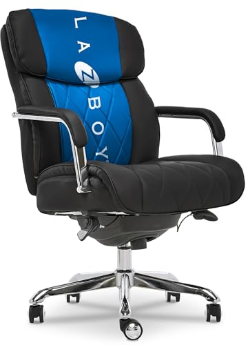 La-Z-Boy Sutherland Ergonomic Faux Leather Swivel Computer and Desk Chair, Black (CHR10048A)
