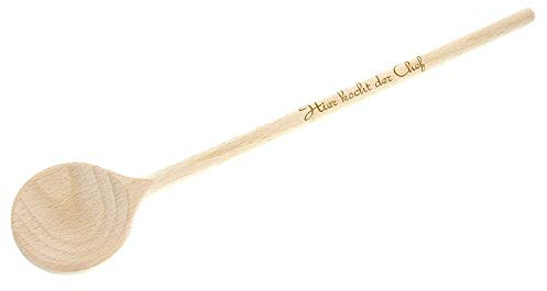 Personalisierbarer Kochlöffel aus Holz mit Gravur – Holz Kochlöffel mit Wunschtext individuell gestalten – Geschenkidee für Hobby Köche oder zum Muttertag (28 cm) – STEMPEL-FABRIK