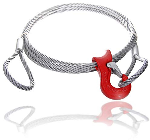 Drahtseile24 Chokerseil mit Schlaufen, Rückeseil – Forstseil mit Gleithaken | 10mm – 16mm | 0,5m – 50m | Ø10mm / 1.000kg Nutzlast | 1m