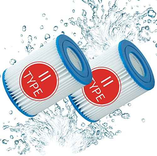 Mscomft 2/4 Cartuchos de Filtro para Piscina Tipo II, Aptos para Bestway 58094, para Bestway filtros 530/800 GAL/h (2 PCS)