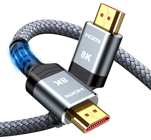 Snowkids 10K 8K Câble HDMI 1M, 48Gbps Ultra Haut Débit HDMI 2.1 | 8K@60Hz 4K@120Hz Cordon HDMI, HDR10+ ARC eARC HDCP 2.2&2.3 Compatible avec TV PC Monitor Projecteur PS-5 X-box