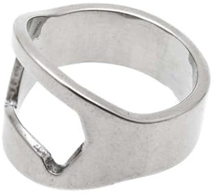GOODS+GADGETS® Bieröffner Ring aus Edelstahl - Flaschenöffner | Kapselheber-Ring, 22 mm, matt gebürstet - rostfrei, kein Werkzeug nötig