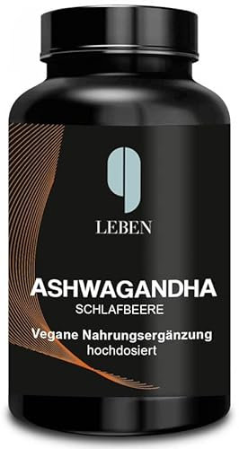 9 Leben® PREMIUM Ashwagandha 100% natürlich - 180 Kapseln - 1300 mg Tagesdosis - LABORGEPRÜFT & vegan - original indische Schlafbeere