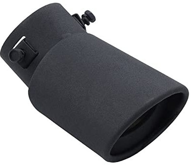 ETOPARS 62mm Tubo de Escape del Coche Universal Tubo de Punta de Silenciador de Escape Acero Inoxidable Tubo de Extremo Cola Final Automóviles Salida única Curva Negro