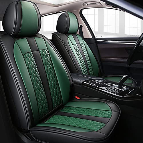 Tuqiang Auto-Sitzbezüge Für Dacia Duster Prestige,vordere 2-Sitze Full Set PU Leder Autositzbezug,schwarz und grün