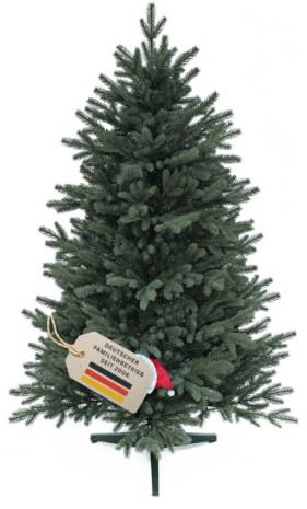 RS Trade Künstlicher Weihnachtsbaum HXT 1418 Nordmann 120 cm aus 100% Spritzguss mit Metallständer, künstliche Nordmanntanne, Christbaum, Kunsttannenbaum, schwer entflammbar, für Allergiker geeignet