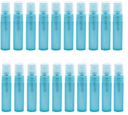 SKYPRO 20 st mini påfyllningsbar plastsprayflaska bärbar söt parfym munskölj atomizer för rengöring, resor, eteriska oljor, parfym (5 ml blå)