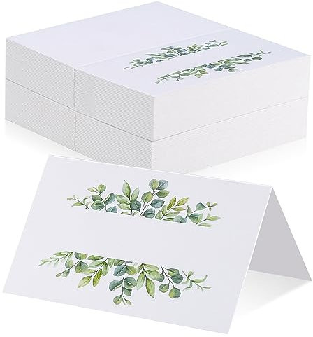 WUJIAQIU 106 Pcs Carte dei Posti per Tavolo, Nomi Sposa per Matrimoni, Carte Tenda Vuote, Carte di Seduta con Bordo Foil Dorato per Matrimoni, Banchetti, Eventi, Cena