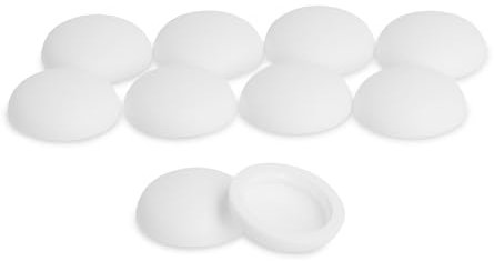 GleitGut Tapones para tornillos de cabeza alomada blancos, 10 unidades, para tornillos de alféizar de ventana (diámetro exterior: 16 mm, diámetro interior: 12 mm, altura: 5,0 mm)