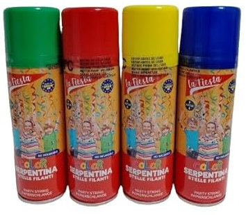 12 BOMBOLETTE STELLE FILANTI COLORATE 83 ML VERDE GIALLO ROSSO BLU CARNEVALE FESTA PARTY