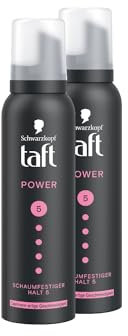 Schwarzkopf Taft Schaumfestiger Power Cashmere (2x 150ml), Haltegrad 5, Haarschaum für trockenes und strapaziertes Haar, Haarmousse mit kaschmirartiger Geschmeidigkeit, vegane Formel*