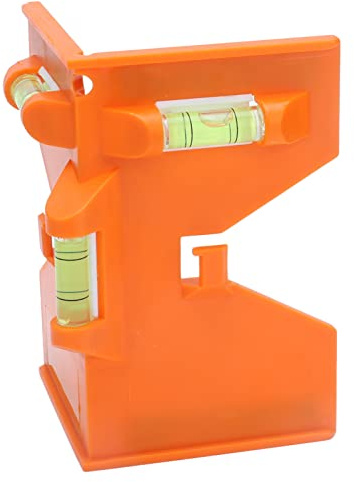 Magnetische Pfosten-Wasserwaage, 90°-Winkelmesser mit 3 Fläschchen, ABS-Material, Starke Magnetische Rückseite, Orange, Stabiles, Einfaches Werkzeug Zur Niveauregulierung für die | Nivellierwerkzeug, starke Magnetrückseite, robustes ABS-Gehäuse, orange, für Bau, Montage und Installationsarbeiten