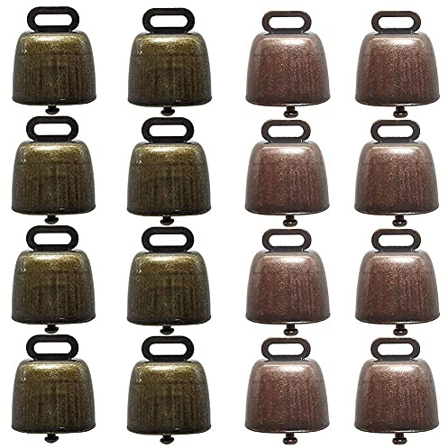 16 unids vaca ovejas sauce campanas de cobre pequeñas campanas de latón bovino cabra granja ruidoso campana estiramiento campanas