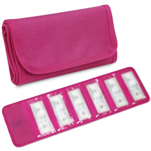 VOCHIC Borsa per soldi, organizer per contanti, con 6 tasche, confezione multipla, organizer per banconote, piccolo portamonete da viaggio, per budget, ricevute e suggerimenti, regalo per la festa