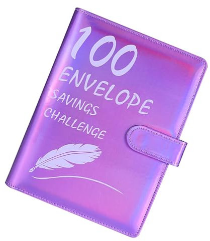 Frfik 100-Spar-Challenge-Ordner, 100-Umschlag-Ordner - Geldumschläge Haushaltsbuch für Sparherausforderungen,Paar-Ordner mit wiederverwendbarem laminiertem Tracker, flexible Budgetierung