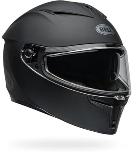 Bell Lithium MIPS Solid ECE – Motorradhelm ECE Zertifiziert – MIPS Helm – Sonnenblende Helm – Multi-Density EPS – ClickRelease V2 – 3 Schalengrößen – Matte Black, Größe: L