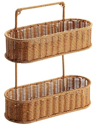 LOVIVER Cesta de Pared Decorativa, frutero para Colgar en la Pared con Gancho, Cesta para exhibición de Verduras, Cesta de Almacenamiento de Pared de 2, Oval