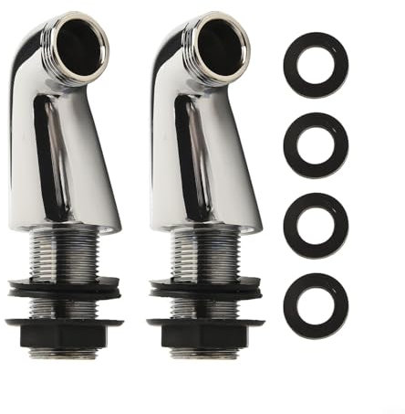 Entgoinggo Lot de 2 pieds de robinet de baignoire en alliage de zinc chromé G3/4 argenté, adaptateur d'extension pour salle de bain